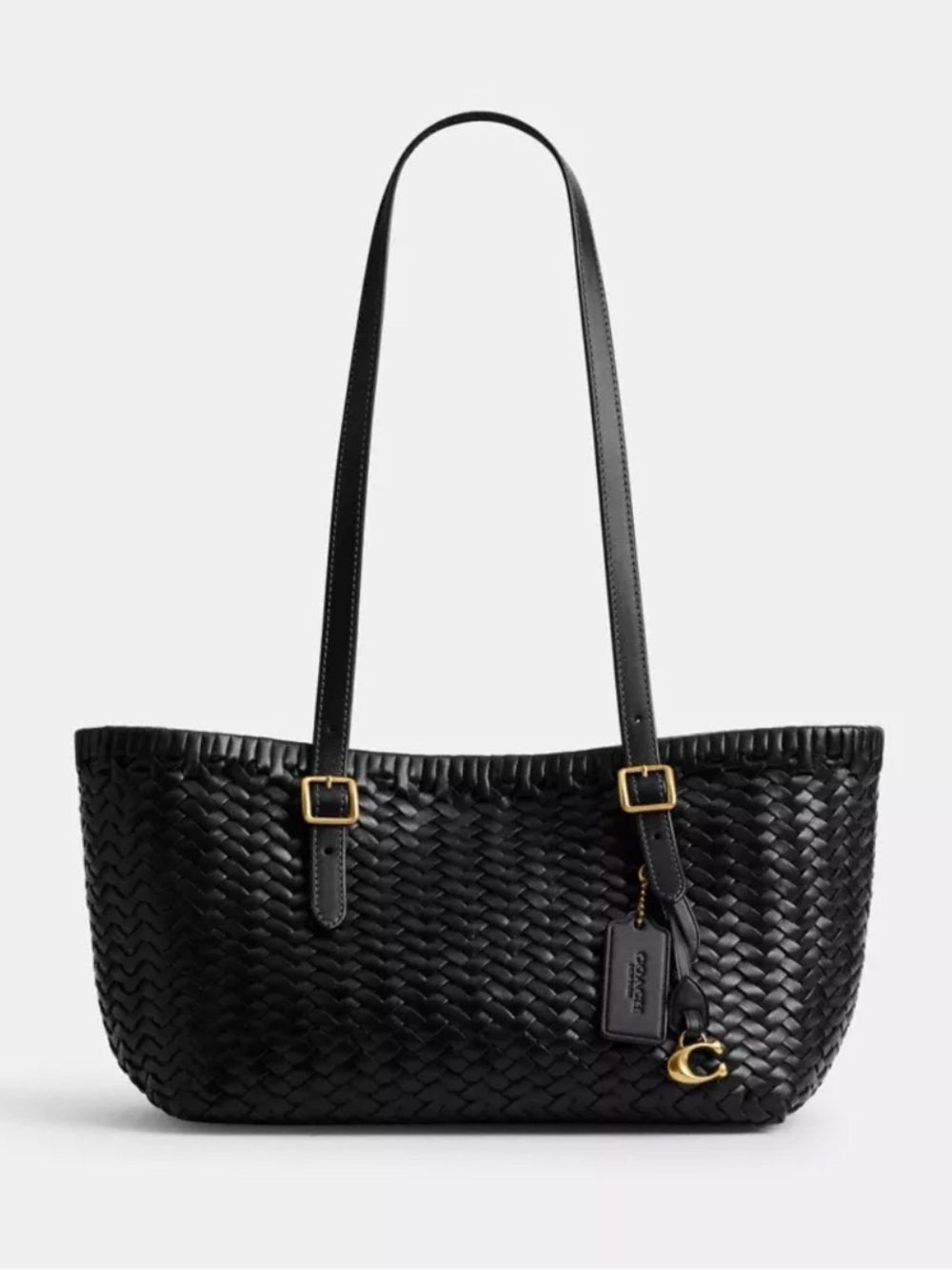 Coach Woven Swing Tote - Black/Gold - Leather - Picture 9 of 10
